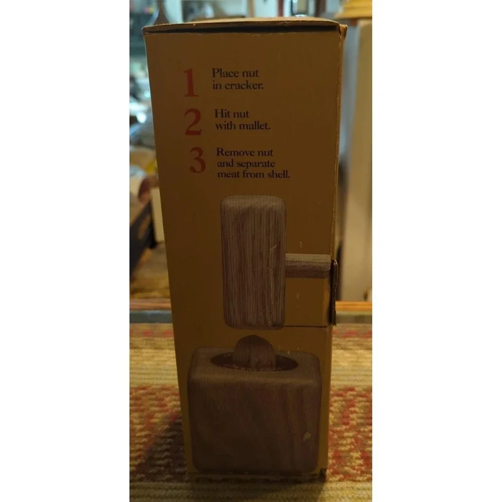 NOS Wise Cracker Nutcracker Handcrafted USA 1983 Mallet Brass Oak Wood Promotion